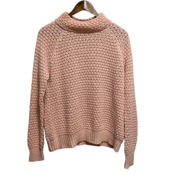 Noisy May Peachy Pink Chunky Knit Turtleneck Sweater Oversized Women’s Small - Picture 1 of 10